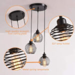 Lustra Forma Spirala, Geo Cluster Trio, 3xE27, Negru, Metal - imagine 4