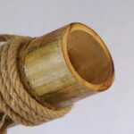 Pendul Bambusa 2x E27 Bambus si Franghie Maro - imagine 4