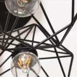 Lustra Forma Diamant, STRUKTUR, 3xE27, Negru, Metal - imagine 3