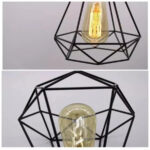 Lustra Forma Diamant, STRUKTUR, 3xE27, Negru, Metal - imagine 4