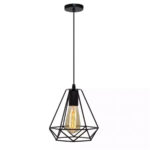 Lustra Forma Diamant, STRUKTUR, 1xE27, Negru, Metal - imagine 3