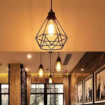 Lustra Forma Diamant, STRUKTUR, 1xE27, Negru, Metal - imagine 4
