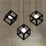 Lustra Forma Cub, STRUKTUR Linear Trio, 3x E27, Negru, Metal - imagine 3