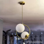 Lustra LOFT Atelier, 2x E27, Alb Auriu, Metal, Inaltime Reglabila - imagine 3