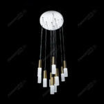 Pendul NEPTUNIA 80W, 10 Elemente, lumina Rece/Calda/Neutra, Auriu Lucios, Inaltime Reglabila - imagine 3
