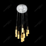 Pendul NEPTUNIA 80W, 10 Elemente, lumina Rece/Calda/Neutra, Auriu Lucios, Inaltime Reglabila - imagine 4