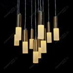 Pendul NEPTUNIA 80W, 10 Elemente, lumina Rece/Calda/Neutra, Auriu Lucios, Inaltime Reglabila - imagine 5
