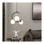Lustra LOFT Atrium, 3x E27, Alb Auriu, Metal, Inaltime Reglabila - imagine 3