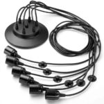 Pendul Paianjen 6*E27, Negru, Metal - imagine 5