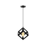 Lustra Forma Cub, STRUKTUR Uno, 1x E27, Negru, Suspendat, Metal - imagine 3