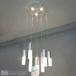 Pendul NEPTUNIA 80W, 10 Elemente, lumina Rece/Calda/Neutra, Crom Lucios, Inaltime Reglabila