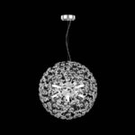 Candelabru Cristal MINUET 8x G9, Diametru 40cm, Crom Lucios, Inaltime Reglabila