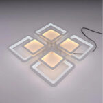 Lustra LED cu telecomanda SUSAN 96W, 4 Patrate, lumina Rece/Calda/Neutra, Dimabila, Alb - imagine 4