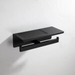 Suport Dublu Hartie Igienica cu Suport Telefon/Parfum Negru GJ603 - imagine 4