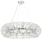 Candelabru Cristal MINUET 12x G9, Diametru 60cm, Argintiu Lucios, Inaltime Reglabila - imagine 4