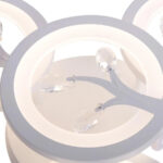 Lustra LED cu telecomanda si cristal DAISY 49W, 4 Elemente, lumina Rece/Calda/Neutra, Dimabila, Alb - imagine 3