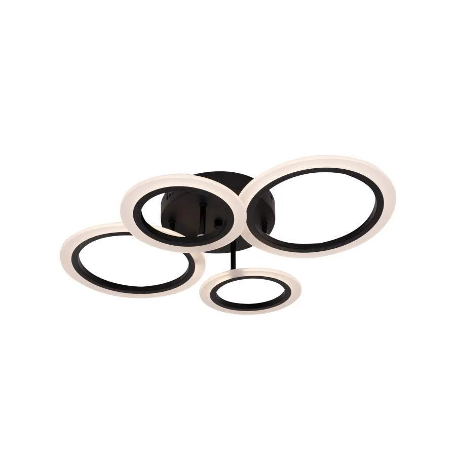 Lustra LED cu telecomanda BETTY 44W, 4 Cercuri, lumina Rece/Calda/Neutra, Dimabila, Negru - imagine 4