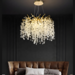 Candelabru Cristal WALTZ Serenade, 5x G9, Auriu, 45cm, Inaltime Reglabila