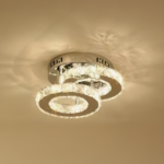 Lustra LED cu cristal ROYALO ROTONDA 26W, 2 Cercuri, lumina Rece/Calda/Neutra, Crom Lucios - imagine 4