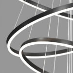 Lustra LED suspendata cu telecomanda CASIANA 40W, 2 Cercuri, lumina Rece/Calda/Neutra, Dimabila, Negru, Inaltime Reglabila - imagine 3
