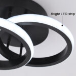 Lustra LED VERTEX CIRCULA 21W, 2 Cercuri, Rame Metalice, lumina Rece/Calda/Neutra, Negru - imagine 3