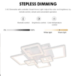 Lustra LED cu telecomanda ELLA 124W, 6 Patrate, lumina Rece/Calda/Neutra, Dimabila, Alb - imagine 5