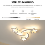 Lustra LED cu telecomanda IPOMOEA 48W, 3 Stele, lumina Rece/Calda/Neutra, Dimabila, Alb - imagine 4