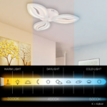 Lustra LED cu telecomanda ORCHID 39W, 3 Petale, lumina Rece/Calda/Neutra, Dimabila, Alb - imagine 4