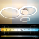 Lustra LED cu telecomanda BETTY 41W, 3 Cercuri, lumina Rece/Calda/Neutra, Dimabila, Alb, Metal si Acril - imagine 4