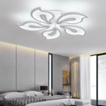 Lustra LED cu telecomanda JASMINE 66W, 5 Petale, lumina Rece/Calda/Neutra, Dimabila, Alb - imagine 5