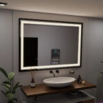 Oglinda LED Rectangulara, 100x65cm, Verite Majeste Noir Motion Glow Marcello, Sistem Dezaburire, Ceas & Termometru, Dimabila - imagine 5