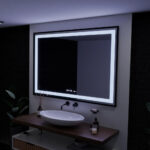 Oglinda LED Rectangulara, 100x65cm, Verite Majeste Noir Motion Glow Marcello, Sistem Dezaburire, Ceas & Termometru, Dimabila - imagine 4