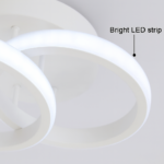 Lustra LED VERTEX CIRCULA 21W, 2 Cercuri, Rame Metalice, lumina Rece/Calda/Neutra, Alb - imagine 3