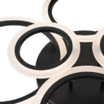 Lustra LED cu telecomanda BETTY 82W, 6 Cercuri, lumina Rece/Calda/Neutra, Dimabila, Negru - imagine 3