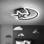 Lustra LED cu telecomanda LUNA SI STEA 45W, 2 Elemente, lumina Rece/Calda/Neutra, Dimabila, Negru - imagine 5