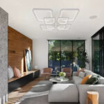 Lustra LED cu telecomanda ZOE 135W, 8 Patrate, lumina Rece/Calda/Neutra, Dimabila, Alb - imagine 5