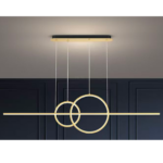 Lustra LED suspendata cu telecomanda CASSANDRA 42W, Liniara, lumina Rece/Calda/Neutra, Dimabila, Auriu, Inaltime Reglabila - imagine 3