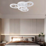 Lustra LED cu telecomanda si cristal DAISY 49W, 4 Elemente, lumina Rece/Calda/Neutra, Dimabila, Alb - imagine 5