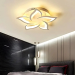 Lustra LED cu telecomanda LOTUS 54W, 5 Petale, lumina Rece/Calda/Neutra, Dimabila, Alb - imagine 5