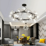 Candelabru Cristal PETERHOF Magno, Diametru 62cm, 25XG4, Negru, Inaltime Reglabila - imagine 4