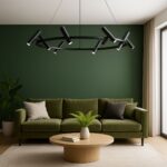 Lustra LED cu telecomanda Harman, 29W, 8 Surse, Lumina Neutra, Negru