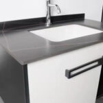 Set Mobilier pentru Baie CRETA, 80x40cm, 2 Piese, Negru si Alb - imagine 3