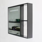 Set Mobilier pentru Baie CRETA, 80x40cm, 2 Piese, Negru si Alb - imagine 4