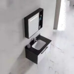 Set Mobilier pentru Baie CRETA, 60x50cm, 2 Piese, Negru si Alb - imagine 3