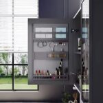 Set Mobilier pentru Baie ZAKYNTHOS, 80cm, 2 Piese, Gri si Crem - imagine 3