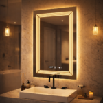 Oglinda LED Rectangulara, 60x80cm, Venezia Senzor MotionGlow Marcello, Sistem Dezaburire, Ceas & Termometru, Dimabila, Lumina Calda Neutra Rece 3000K/4000K/6000K - imagine 4