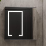 Set Mobilier pentru Baie SANTORINI, 60x50cm, 2 Piese, Gri si Alb - imagine 4