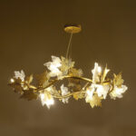 Candelabru Modern, CM260/500GD, 6xE14, Diametru 50cm, Auriu, Inaltime Reglabila, Metal si Cristal - imagine 4